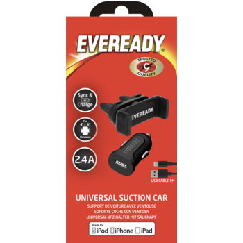 EVEREADY CAR KIT WITH SUCTION HOLDER WITH LIGHTNING BLACK